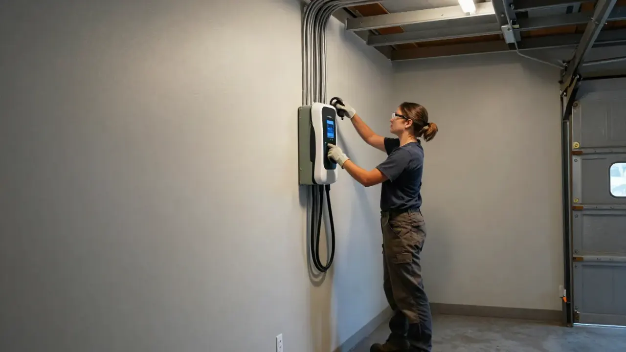 Level 2 Home Charger Installation in Redondo Beach, California: licensed electrician running metallic conduit along the