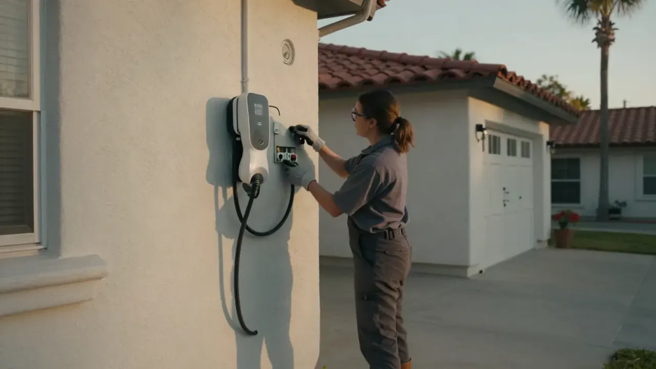 EV Charger Installation in Redondo Beach, California: licensed electrician discussing the optimal placement of an EV charger